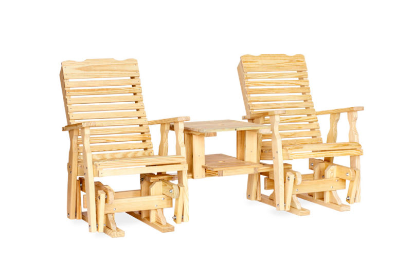 Double Glider w/ Table - Wood - Image 4