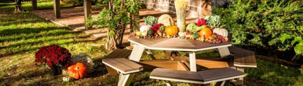 Attached Bench Tables