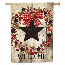 Folk Country Star House Flag