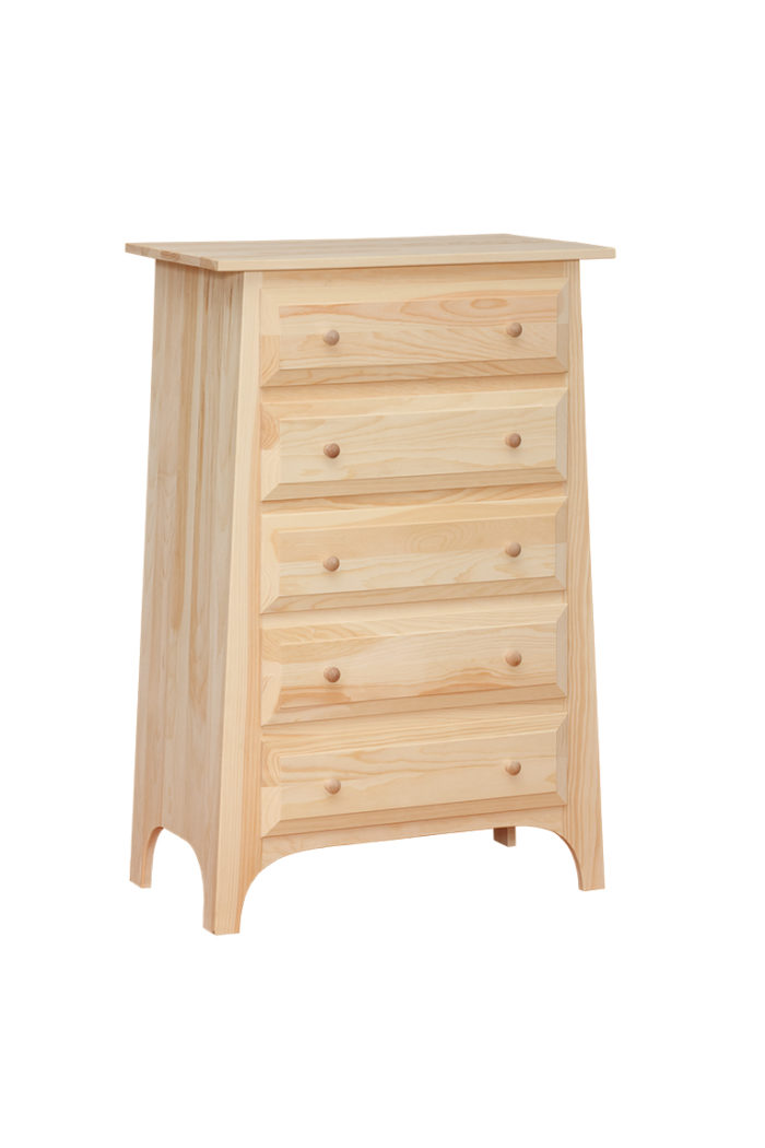 Five Drawer Slant Chest of Drawers
