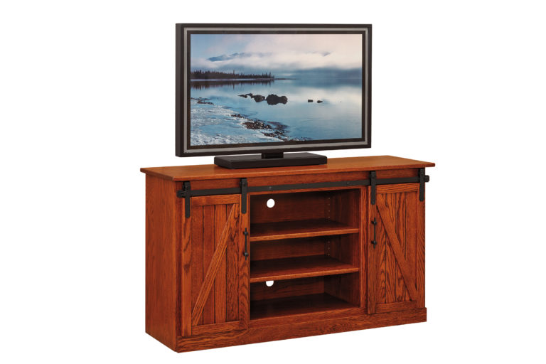 Barn door wooden TV console