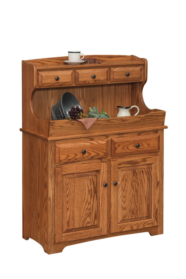 Wood high-back dry sink