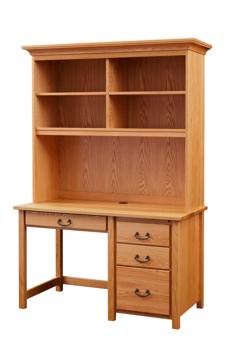 ESHTON SINGLE PEDESTAL COMPUTER DESK & HUTCH - Image 2