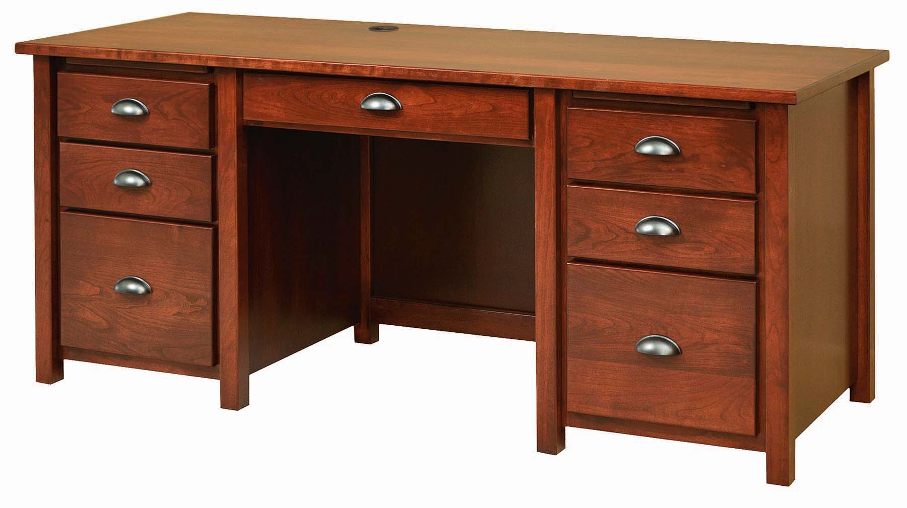 ESHTON DOUBLE PEDESTAL DESK and SMALL HUTCH Buxtons Quality Furniture